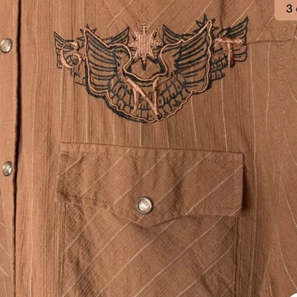 Franky Max Mens Western Glass Snap Size Large - Picture 3 of 5